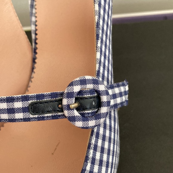 Like new J Crew Blue Gingham Slingback - Picture 3 of 6